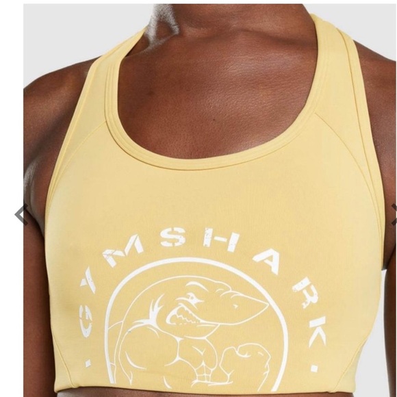 NWOT Yellow Gymshark Legacy Graphic Women's Sports Bra Size Small - Picture 2 of 7